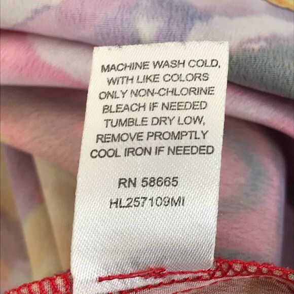 Trouve Mirrored Floral Print Hi-Lo Top Women's Medium Mesh Casual Summer Vibrant - Picture 12 of 12